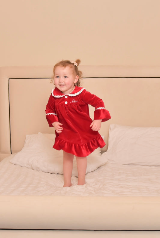 Girls Red Luxe Nightdress