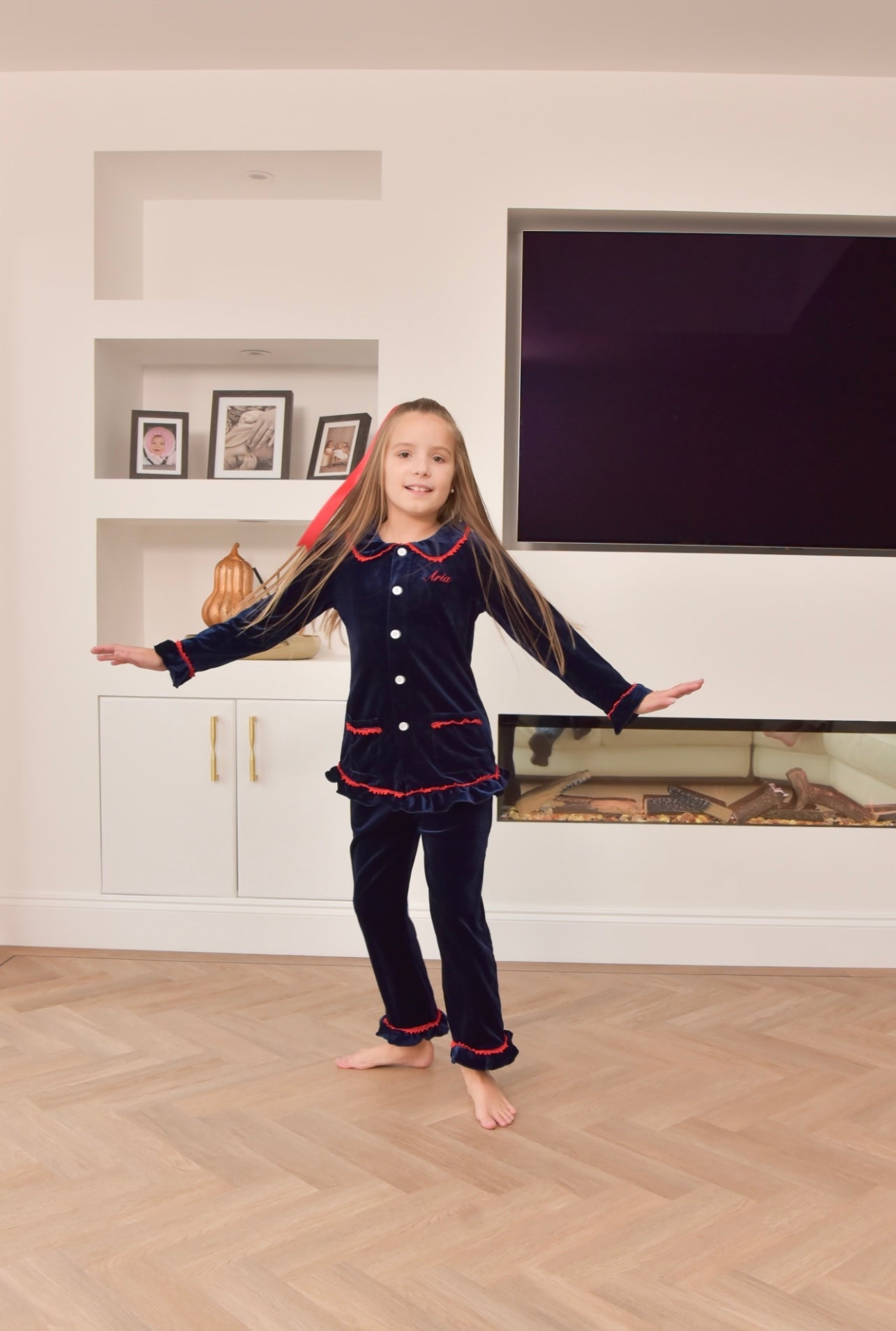 Girls Navy Luxe Pyjamas