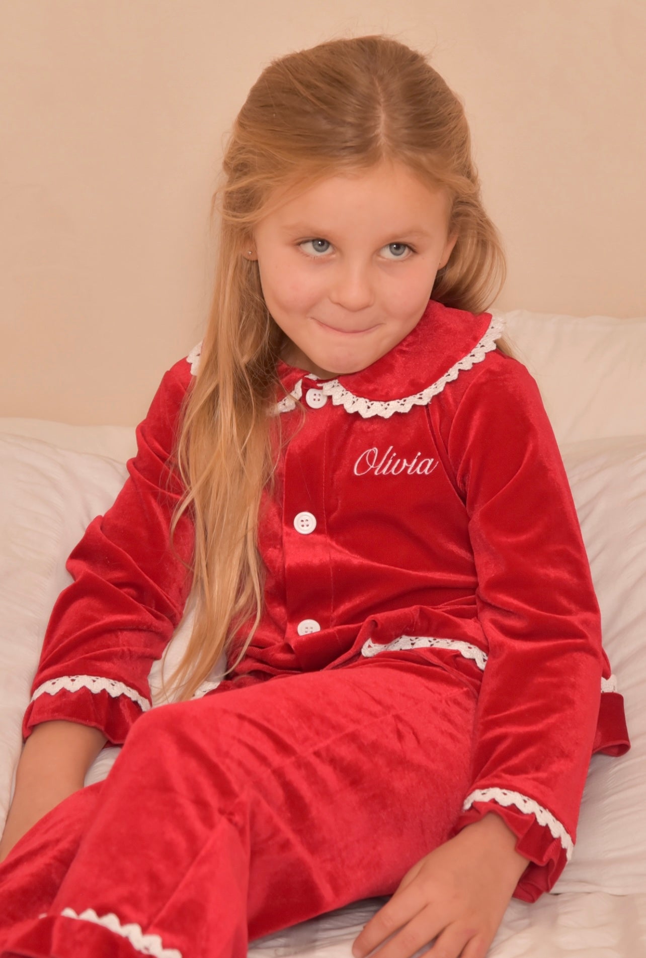 Girls Red Luxe Pyjamas