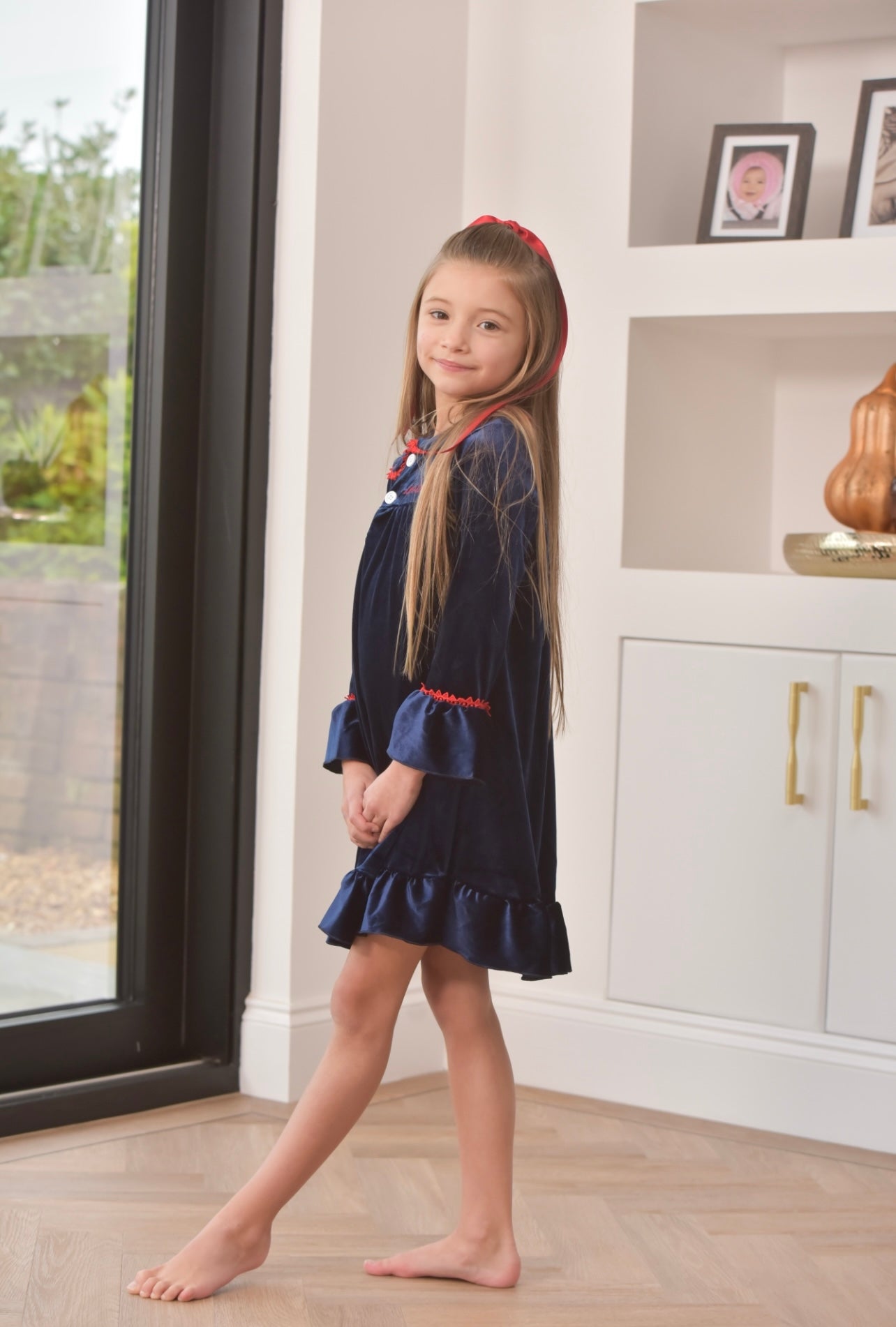 Girls Navy Luxe Nightdress