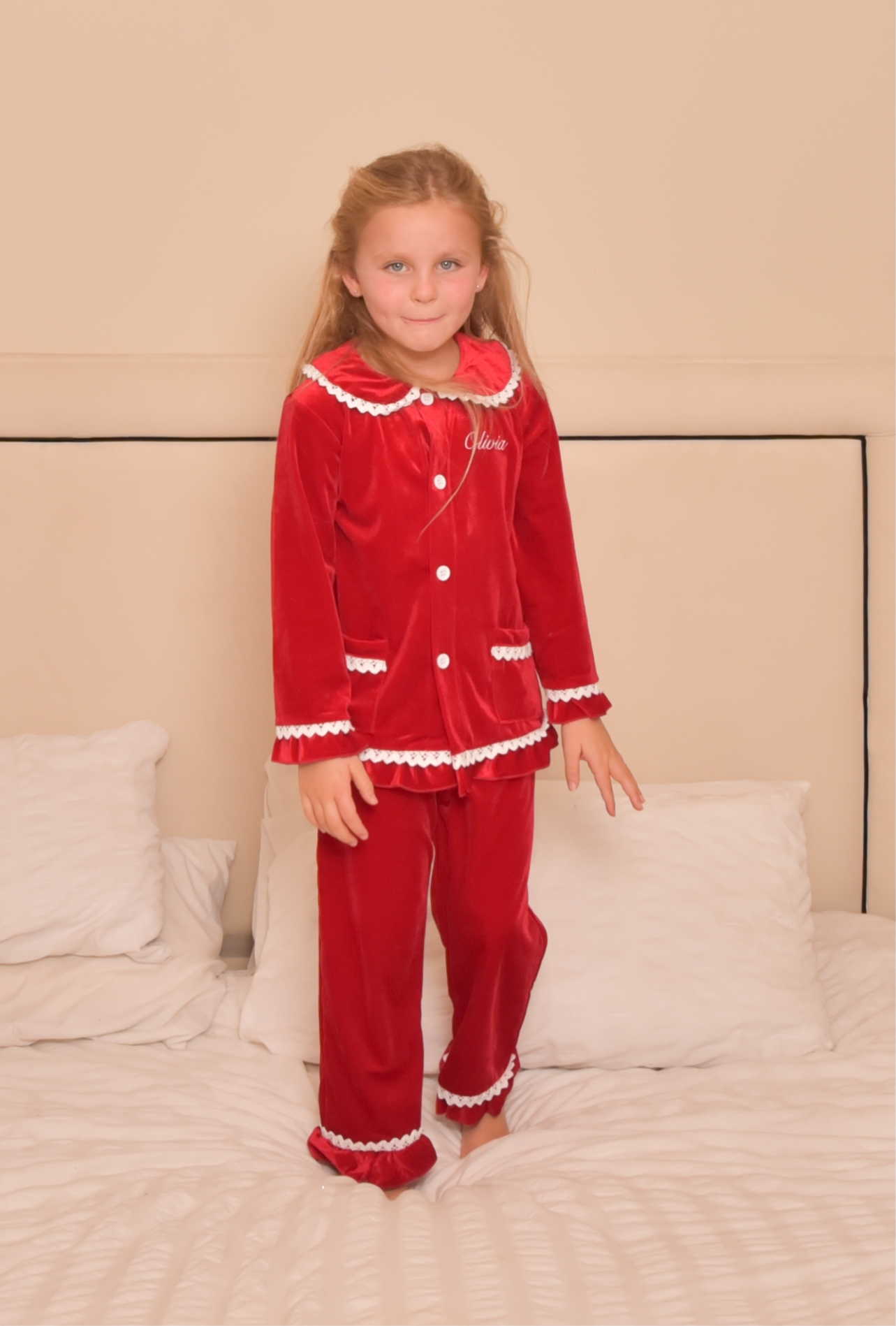 Girls Red Luxe Pyjamas